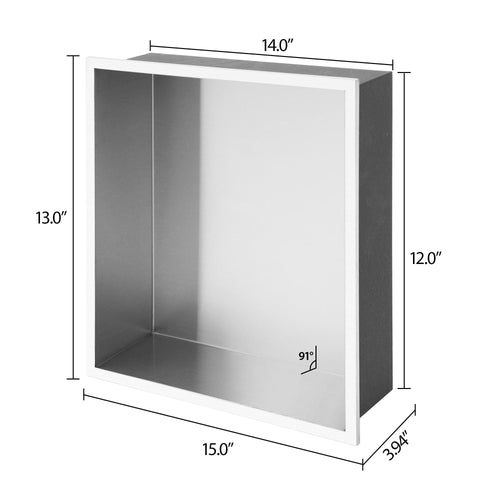 Brushed Stainless Steel Wall Shower  Niche , Double Recessed Shower Shelf for Bathroom EasyOptionXY LLC