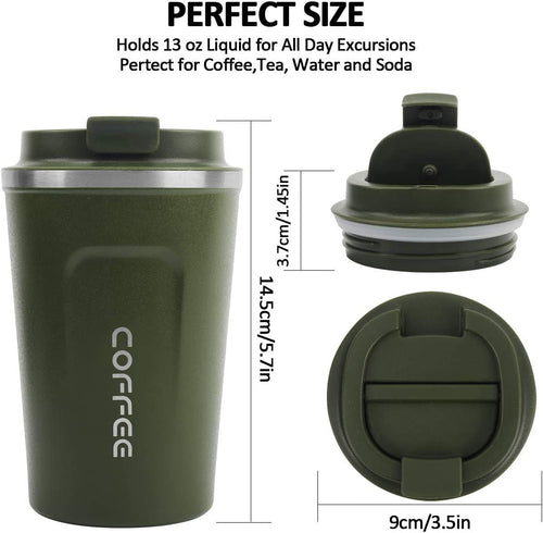 12 oz Stainless Steel Vacuum Insulated Tumbler - Coffee Travel Mug Spill Proof with Lid - T hermos Cup for Keep Hot/Ice Coffee; Tea and Beer EasyOptionXY LLC