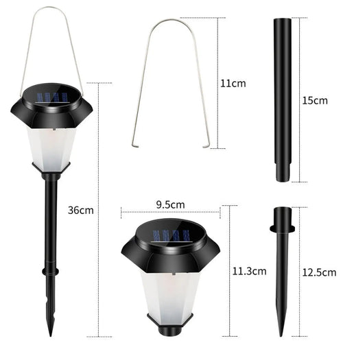 Durable Metal Solar Pathlight LED Flame Lamp for Outdoor