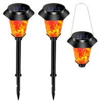 Durable Metal Solar Pathlight LED Flame Lamp for Outdoor