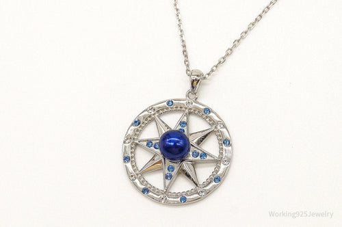 Designer Ryze Pearl Swarovski Crystals Sterling Silver Necklace