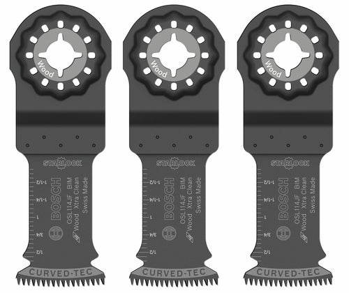 BOSCH OSL114JF-3 1-1/4 In. Starlock® Oscillating Multi Tool Bi-Metal Xtra-clean Plunge Cut Blade 3 pk.