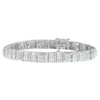 10K White Gold Round and Baguette Cut Diamond Bracelet (2.00 cttw, H-I Color, I2-I3 Clarity)