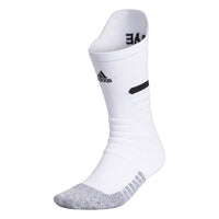 adidas Adizero Football Socks (1 Pair) Cushioned Crew for Men Women Kids Team Sports White/Black Medium