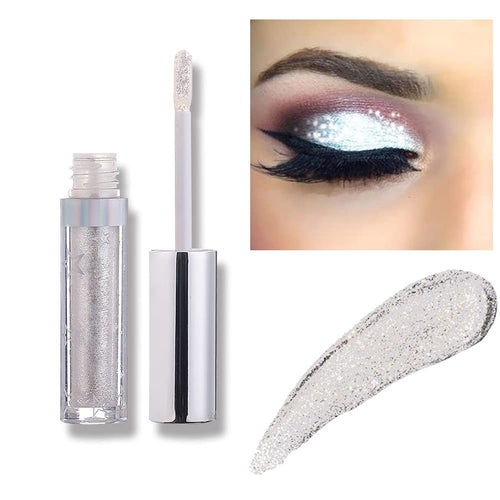 Coalitione Liquid Eyeshadow 12 Colors Long Lasting Waterproof Shining Shimmer Glitter Eyeline liquid Matte Eyeshadow Girls Silver Liquid Eyeshadow for Party Festival Makeup Beauty