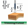 BOSCH 85601MC 1/2 In. x 1-1/2 In. Carbide-Tipped Double-Flute Template Trim Router Bit