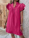 Elegant Ruffled Cap Sleeve Mini Dress Feminine & Flowy Summer Dress