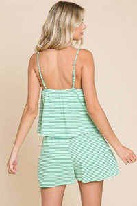 Culture Code Striped Double Flare Romper - Full Size