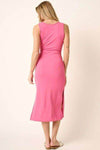 Mittoshop Side Slit Wide Strap Midi Tank Dress