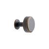 Dark Rubbed Bronze "Villa" Cabinet Knobs and Pulls | Fluted Cabinet Hardware Euro • Knobs