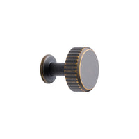 Dark Rubbed Bronze "Villa" Cabinet Knobs and Pulls | Fluted Cabinet Hardware Euro • Knobs
