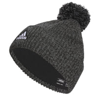 adidas Mens Recon Ballie Beanie Standard fit Cuffed Fleece-Lined Winter Knit hat/Cap with pom Black-Onix Grey/Black/White