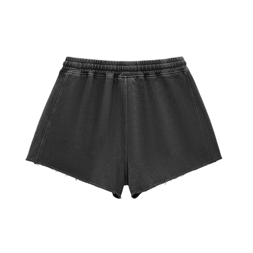 Phantom Roses Snow Washed Drawstring Shorts