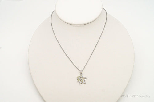 Designer Ryze Cubic Zirconia Stars Sterling Silver Necklace