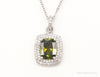 Designer Ryze Peridot Cubic Zirconia Sterling Silver Necklace