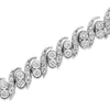 .925 Sterling Silver 2.0 Cttw Round-Cut Diamond "S" Link Bracelet (I-J Color, I3 Clarity) - 7.25"