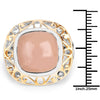 Two Tone Plated 12.80 Carat Genuine Moonstone .925 Sterling Silver Ring