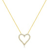14K Yellow Gold Plated .925 Sterling Silver 2.00 Cttw Shared Prong-Set Round Brilliant-Cut Diamond Open Heart 18" Pendant Necklace (K-L Color, I2-I3 Clarity)