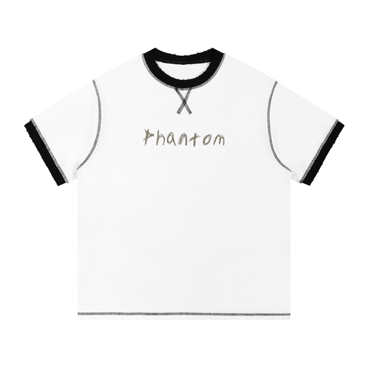 "Rewrite History" Contrast-Stitched Cotton T-Shirt