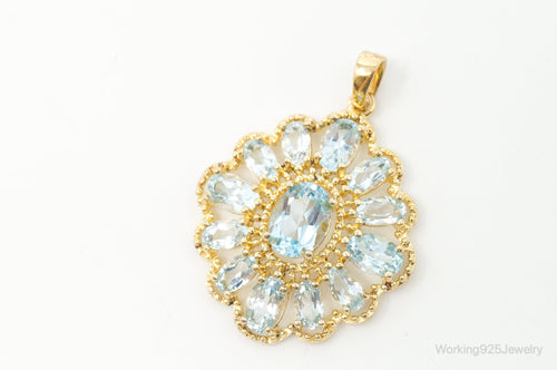 Designer Ross Simons Blue Topaz Gold Over Sterling Silver Pendant