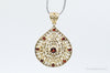 Designer Ross Simons Garnet Motif Gold Over Sterling Silver Pendant