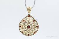 Designer Ross Simons Garnet Motif Gold Over Sterling Silver Pendant