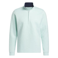 adidas Mens DWR Quarter Zip Pullover Semi Flash Aqua Small