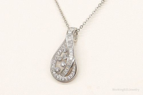 Designer Ryze Cubic Zirconia Sterling Silver Necklace
