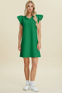 Double Take Full Size Ruffled V-Neck Cap Sleeve Dress – Ruffled V-Neck Dress, Cap Sleeve Dress, Elegant Ruffled Dress, Flattering V-Neck Dress, Stylish Full-Size Dress, Comfortable Ruffle Dress, Chic Cap Sleeve Dress