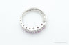 10K White Gold Pink Sapphire Sterling Silver Necklace Pendant
