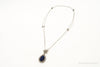 Designer Judith Jack Blue Stone Marcasite Sterling Silver Necklace