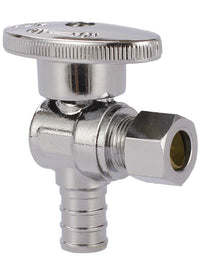 10 Pcs 1/2" PEX Crimp x 3/8" OD Compr. Angle Stop Valve, 1/4 Turn (Lead Free) Plumbingsell