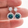 1ct Moissanite Drop Earrings For Women Sterling S925 18K White Gold Plated