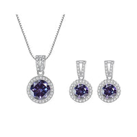 2Ct Moissanite Necklace Earrings Set Sterling Silver 925 Wedding Jewelry
