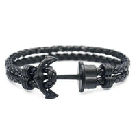 Elegant Modern Handmade Stainless Steel Men Anchor Bracelet made of Nylon in Navy Blue Color For Man