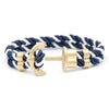 Elegant Modern Handmade Stainless Steel Men Anchor Bracelet made of Nylon in Navy Blue Color For Man
