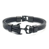 Elegant Modern Handmade Stainless Steel Men Anchor Bracelet made of Nylon in Navy Blue Color For Man
