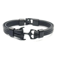 Elegant Modern Handmade Stainless Steel Men Anchor Bracelet made of Nylon in Navy Blue Color For Man