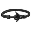 Elegant Modern Handmade Stainless Steel Men Anchor Bracelet made of Nylon in Navy Blue Color For Man