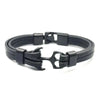 Elegant Modern Handmade Stainless Steel Men Anchor Bracelet made of Nylon in Navy Blue Color For Man