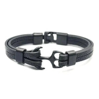 Elegant Modern Handmade Stainless Steel Men Anchor Bracelet made of Nylon in Navy Blue Color For Man