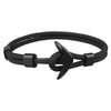Elegant Modern Handmade Stainless Steel Men Anchor Bracelet made of Nylon in Navy Blue Color For Man
