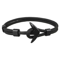 Elegant Modern Handmade Stainless Steel Men Anchor Bracelet made of Nylon in Navy Blue Color For Man