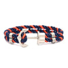 Elegant Modern Handmade Stainless Steel Men Anchor Bracelet made of Nylon in Navy Blue Color For Man