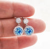 1CT 2Pcs D-Color Moissanite Drop Earrings 925 Sterling Silver With Certificate