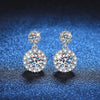 1CT 2Pcs D-Color Moissanite Drop Earrings 925 Sterling Silver With Certificate