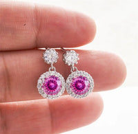 1CT 2Pcs D-Color Moissanite Drop Earrings 925 Sterling Silver With Certificate
