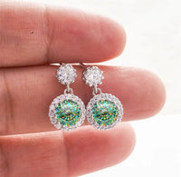 1CT 2Pcs D-Color Moissanite Drop Earrings 925 Sterling Silver With Certificate