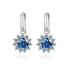1CT Moissanite Drop Earrings 925 Sterling Silver Colorful Green Blue Pink