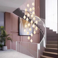 Elegant Petal Chandelier with Ceramic Finish for Modern Interiors